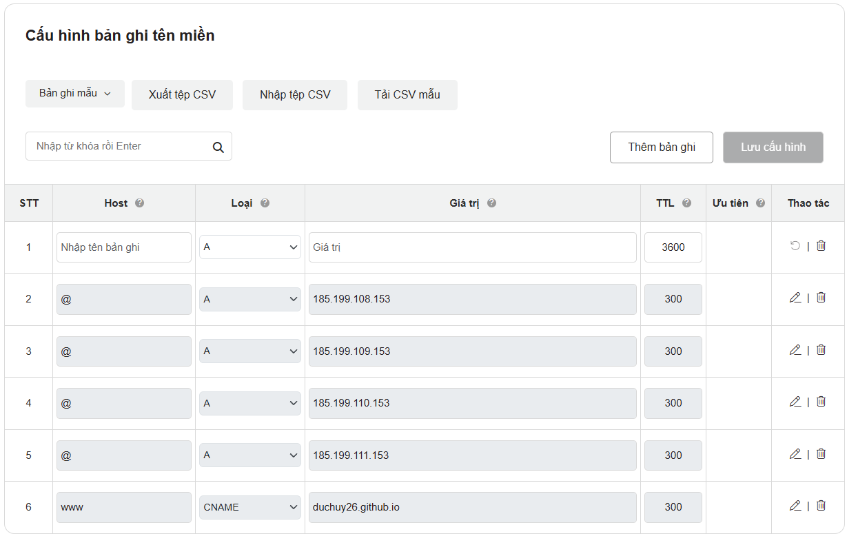 Cấu hình DNS
